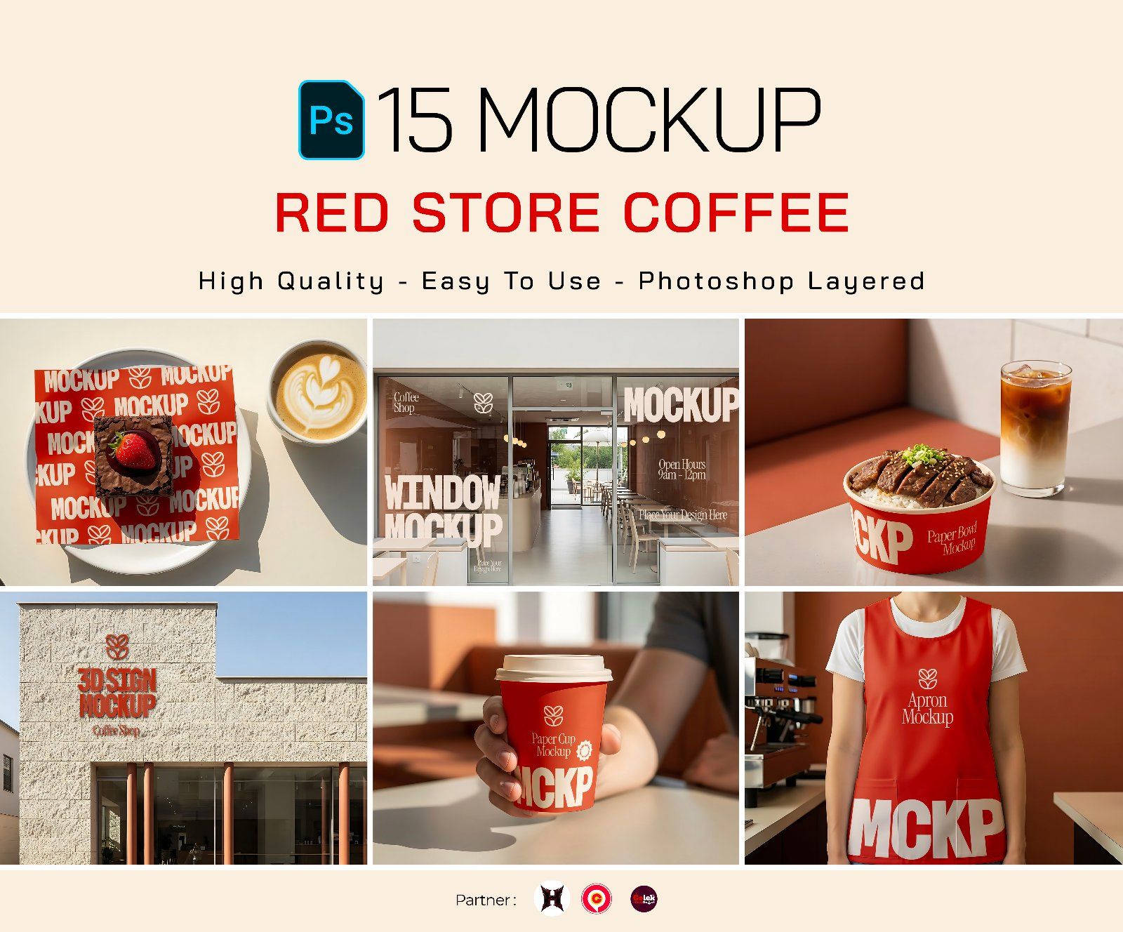 Premium Branding Red Store Coffee Mockup — image 1