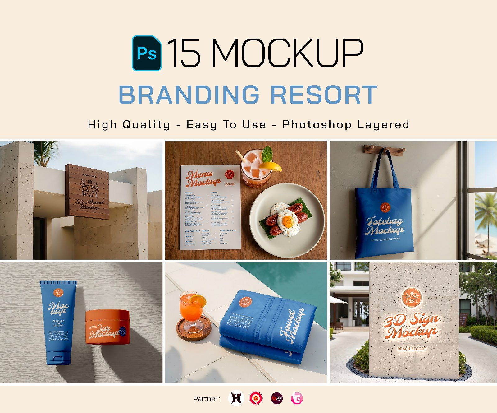 Premium Branding Beach Resort Mockup — image 1