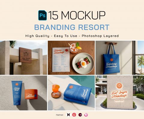 Premium Branding Beach Resort Mockup