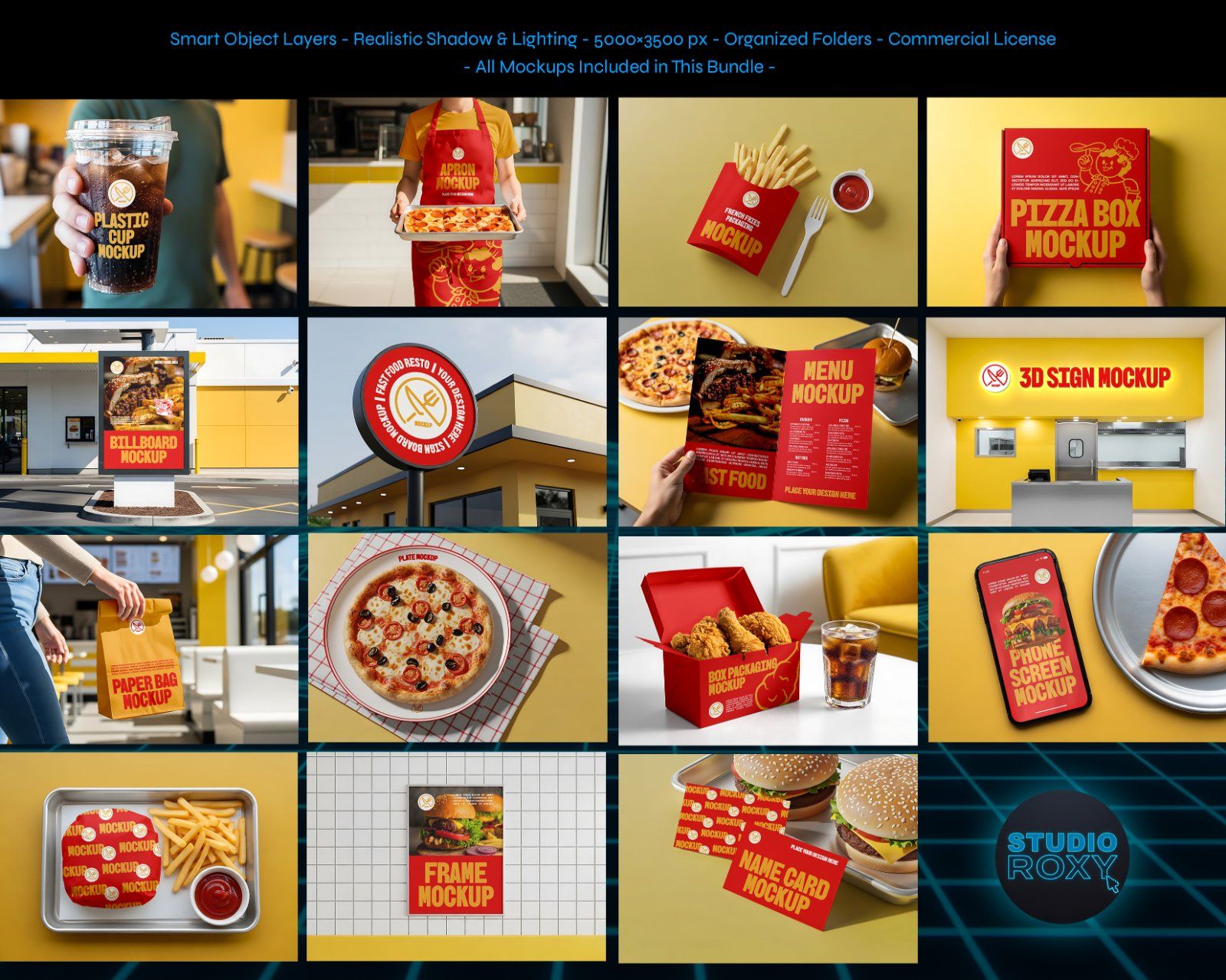 Ultimate Pizza & Fastfood Resto Branding Mockup Bundle – 15 Premium PSD Scenes for Food & Beverage I — image 2