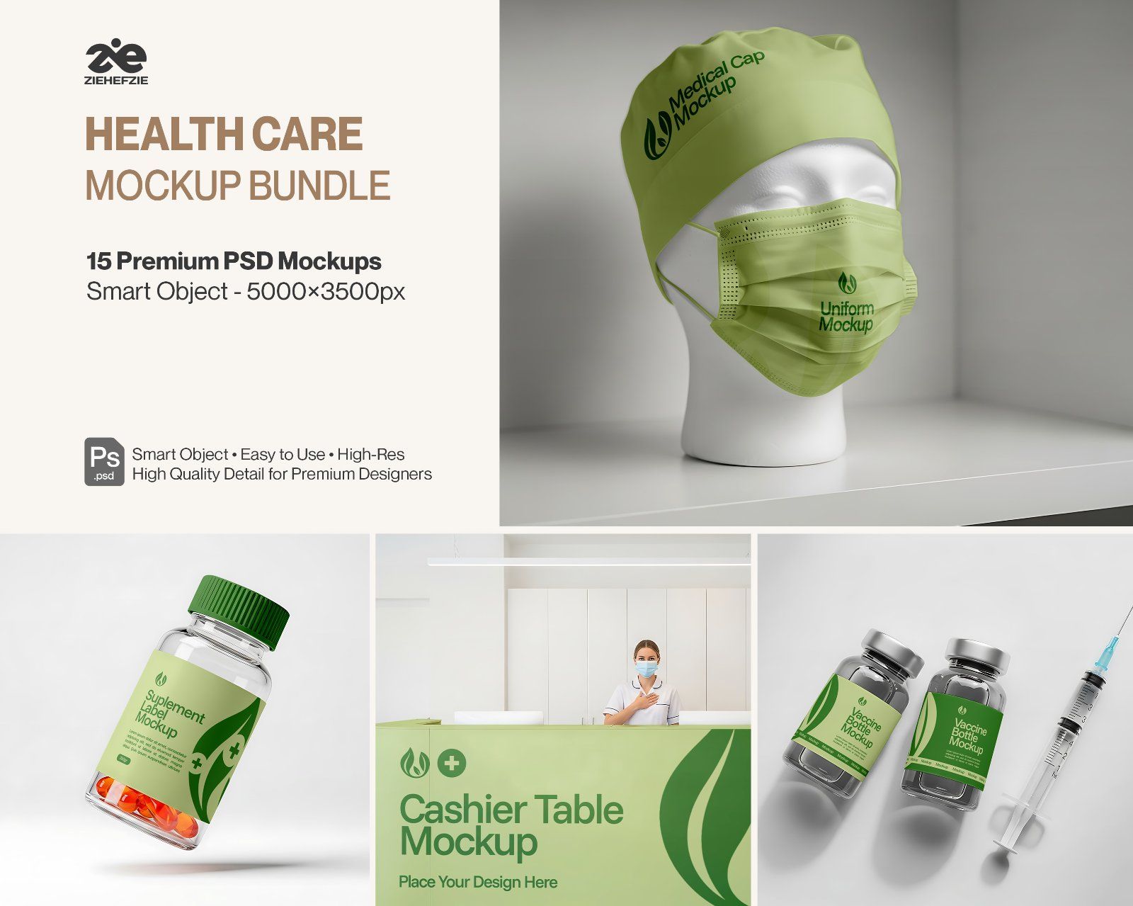 Healthcare Mockup Bundle Medical Branding & Pharmaceutical 15 PSD Mockups — image 1
