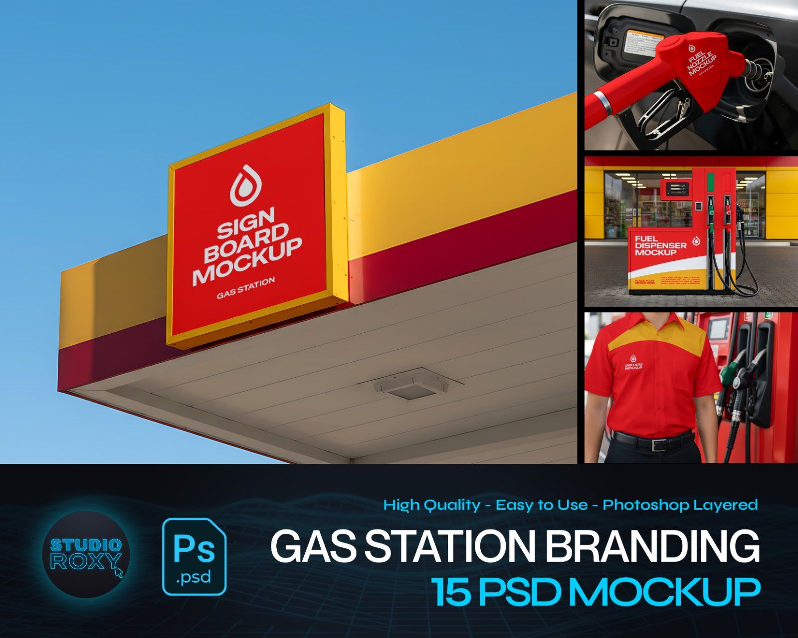 Premium Gas Station & Fuel Station Branding Mockup Bundle – 15 High-Res PSD Scenes for Energy Identi — image 1