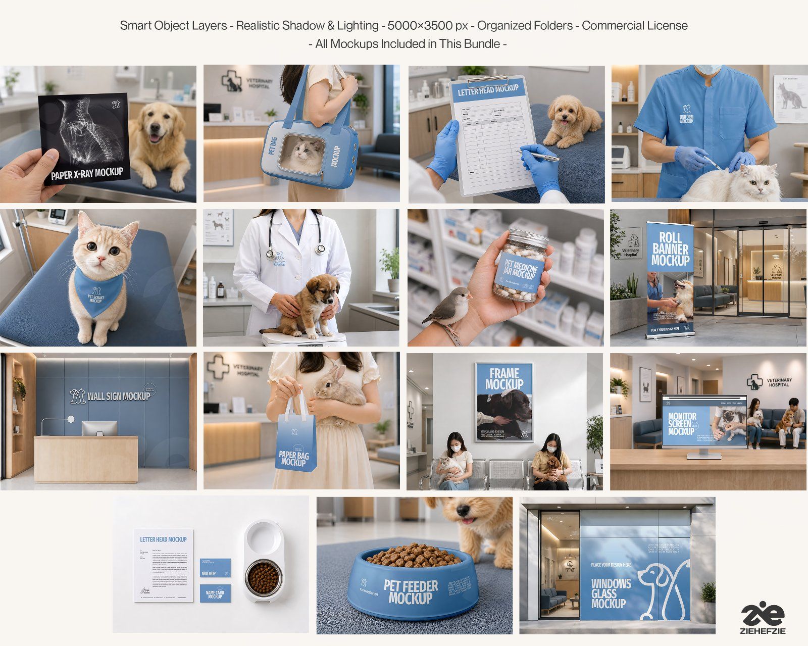 Premium Veterinary Hospital Branding Mockup Bundle – 15 Clinical PSD Scenes for Vet Clinics — image 2