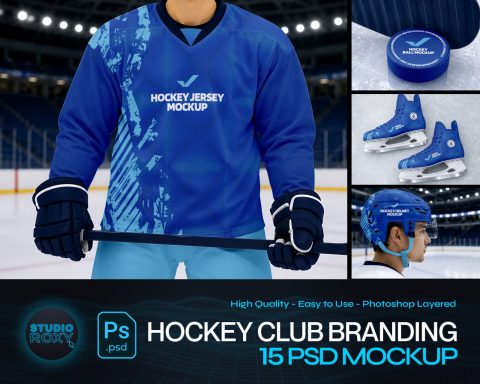 Ultimate Hockey Club Branding Mockup Bundle – 15 Premium PSD Scenes for Ice Hockey & Athletic Identi