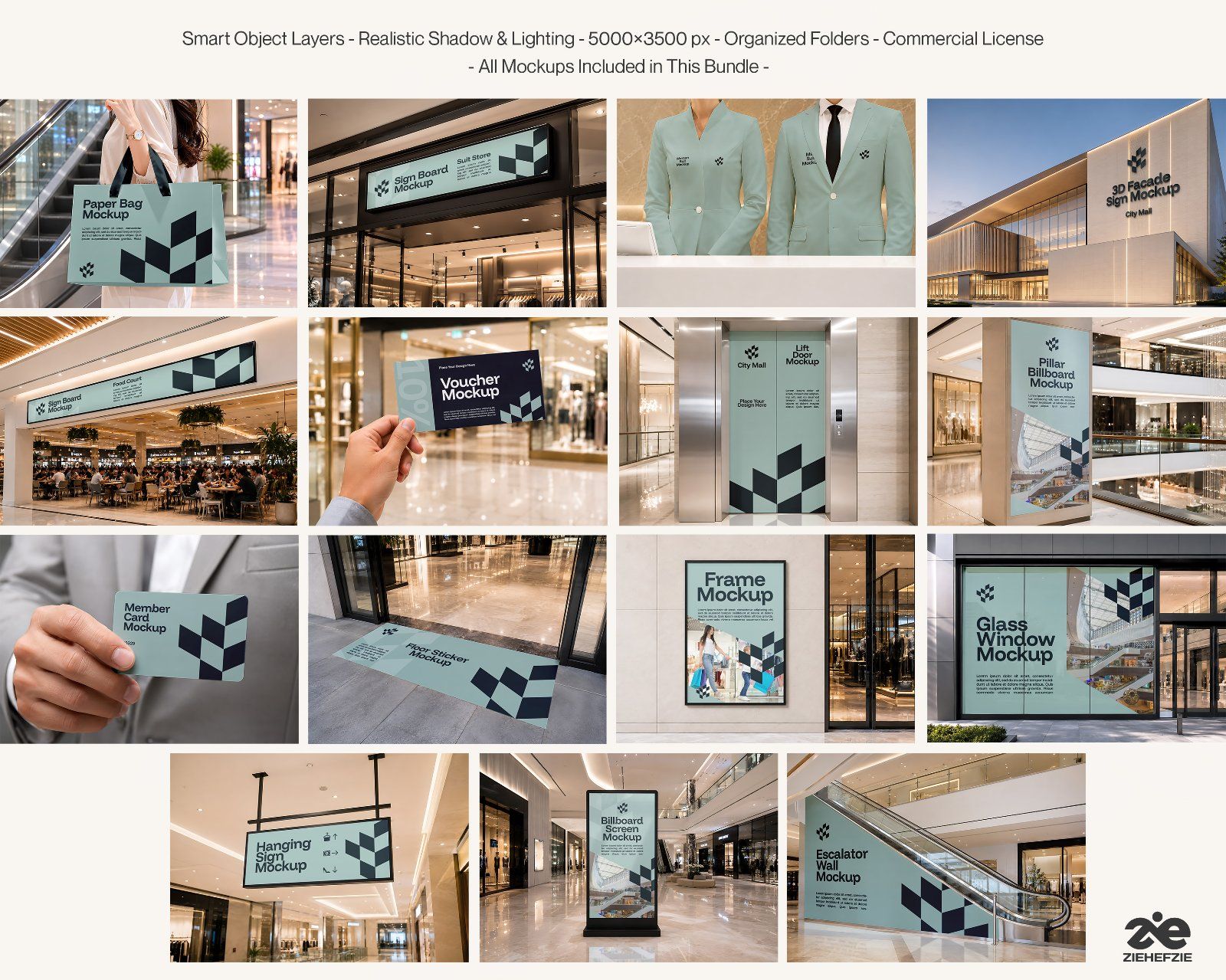 Premium City Mall Branding Mockup Bundle – 15 Giant PSD Scenes for Shopping Center & Retail Mega Arc — image 2