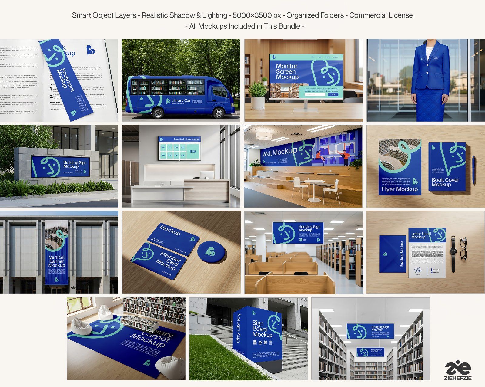 Premium Library Branding Mockup Bundle PSD – School or University Branding — image 2