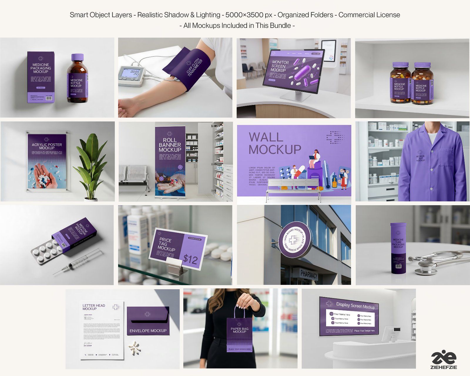 Pharmacy Branding Mockup Bundle Vol. 2 – Medical & Healthcare PSD Mockups — image 2