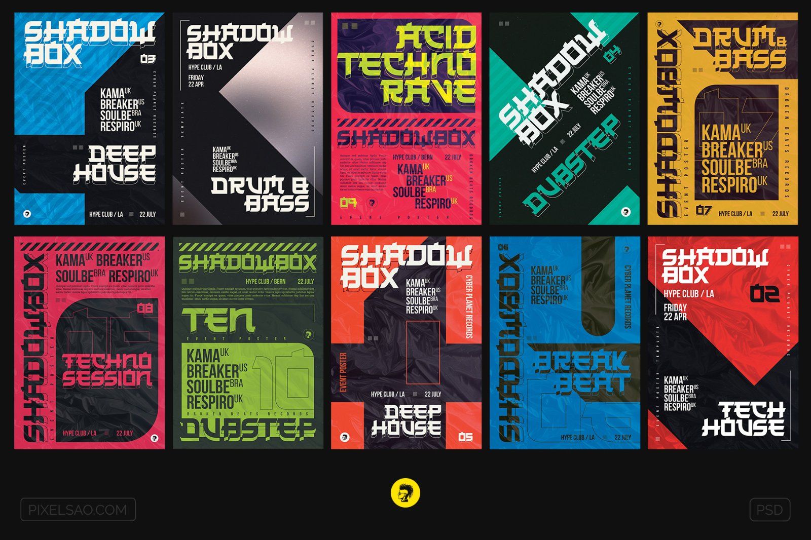 Shadowbox – Bold Typography Poster, Flyer Templates Bundle — image 2