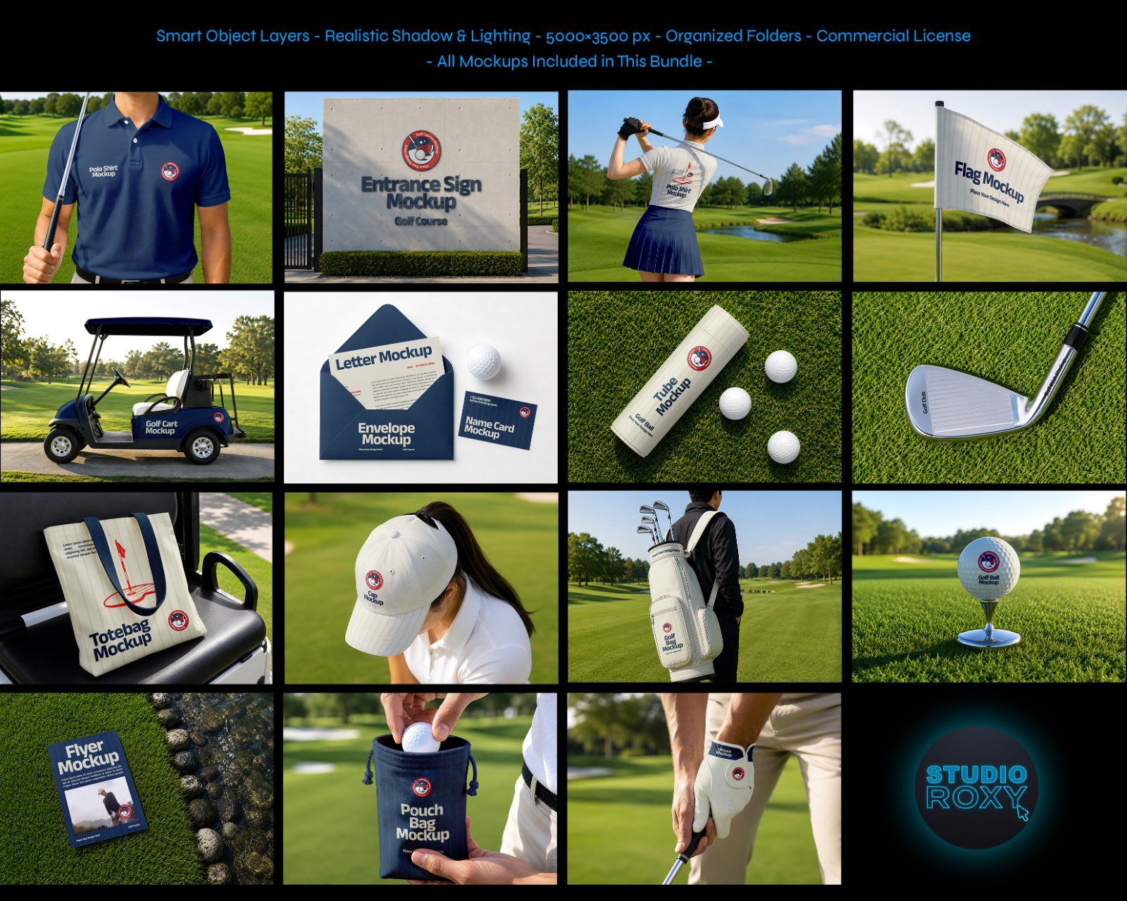 Premium Golf Course Branding Mockup Bundle – 15 Luxury PSD Scenes for Club, Tournament & Apparel Ide — image 2