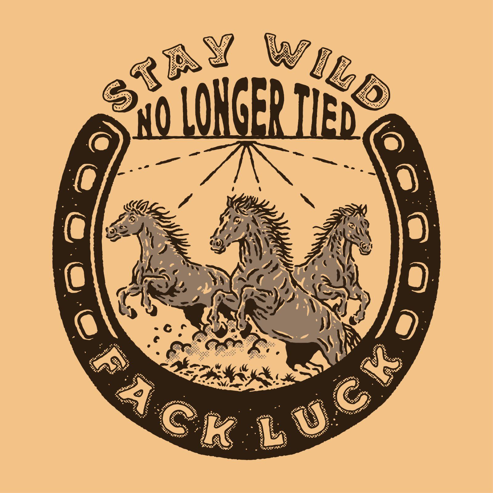 Stay Wild – No Longer Tied Horseshoe Logo | Western vintage Badge Illustration — image 3