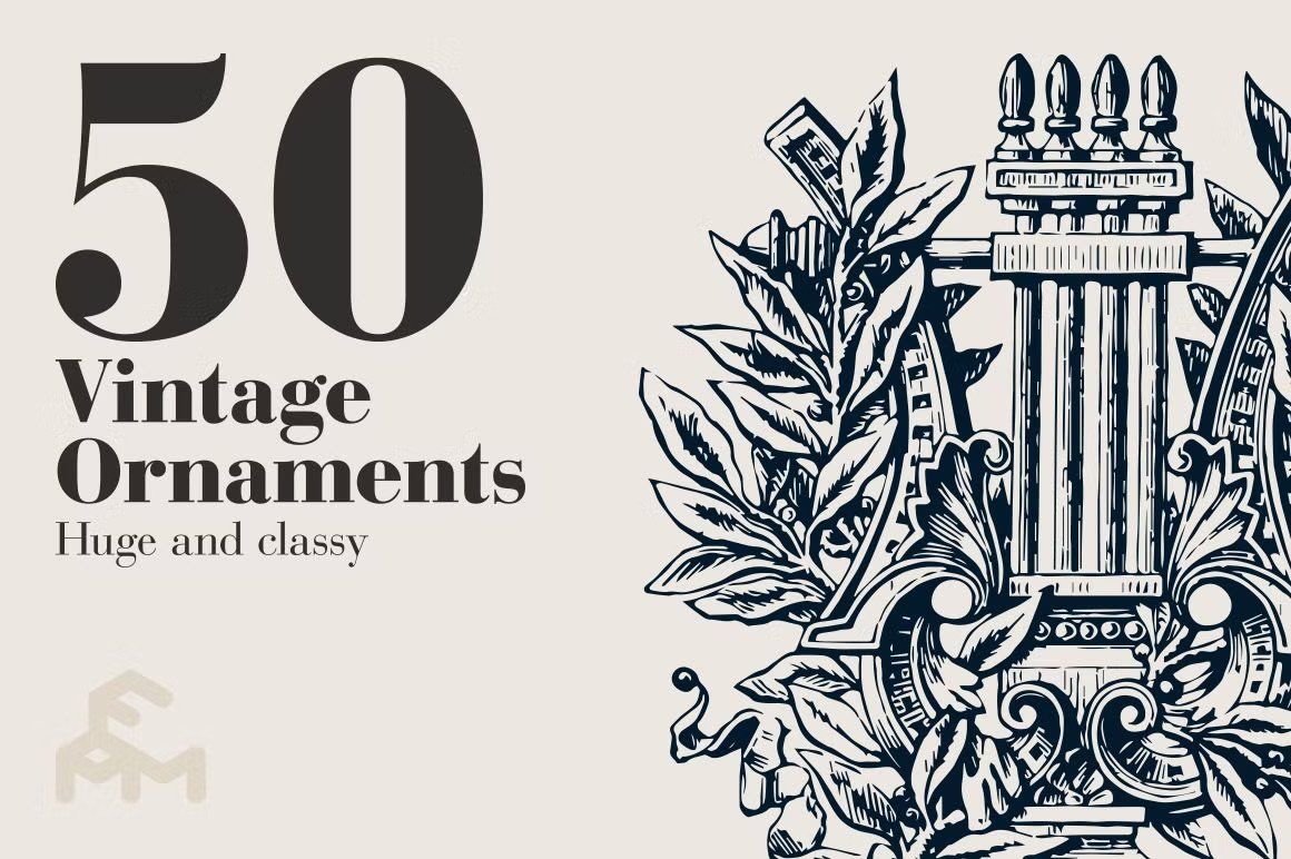 50 Vintage Ornaments — image 1