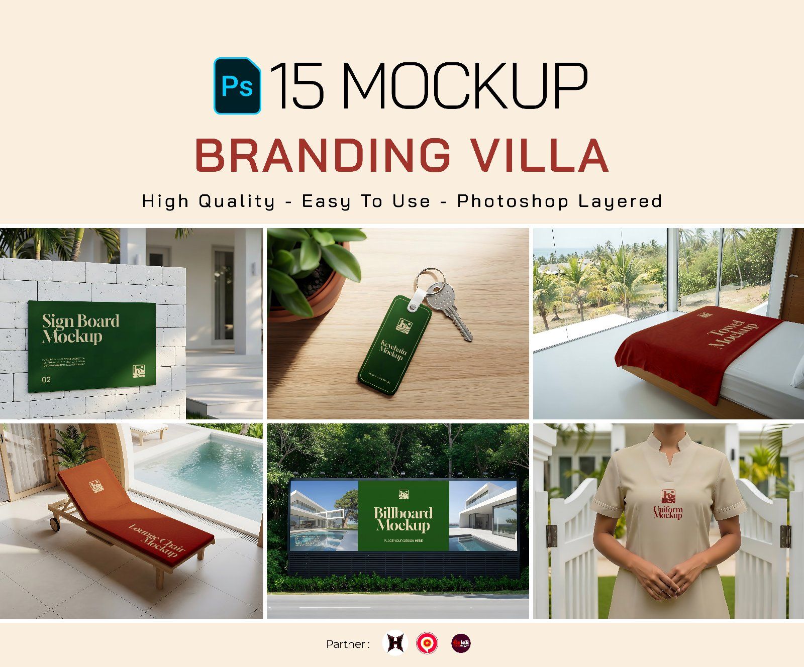 Premium Branding Villa Aesthetic Mockup — image 1