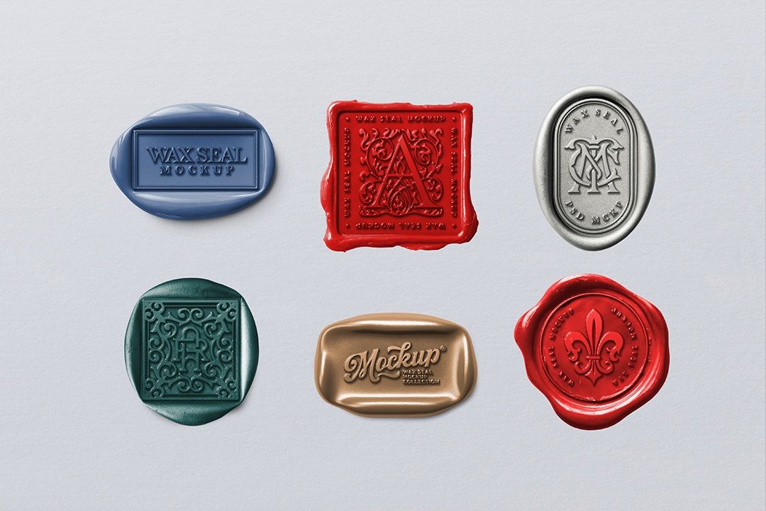Wax Seal Mockup Set – 6 Isolated Stamps – Vol. 02 — image 1