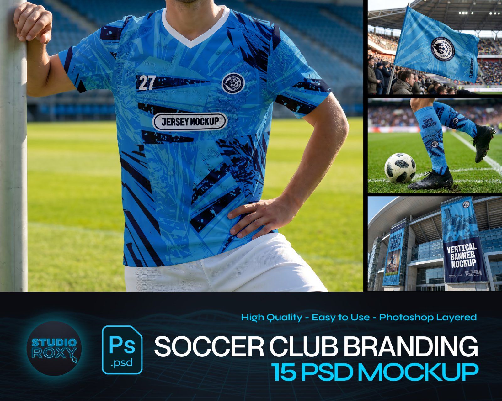 Ultimate Soccer Club Branding Mockup Bundle – 15 Premium PSD Scenes for Football & Athletic Identity — image 1