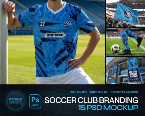 Ultimate Soccer Club Branding Mockup Bundle – 15 Premium PSD Scenes for Football & Athletic Identity