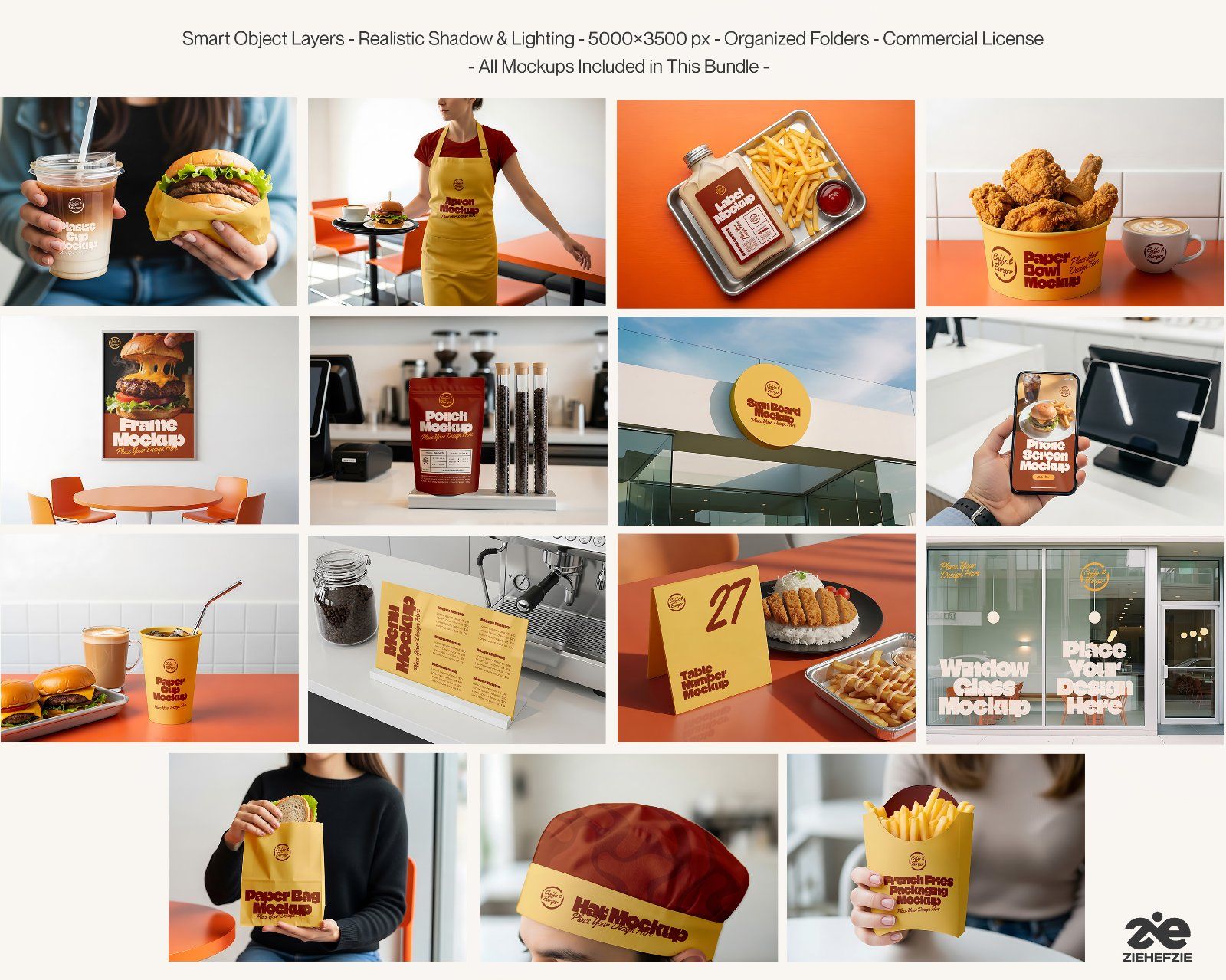 Coffee Shop & Fast Food Mockup Bundle – Restaurant Branding PSD Collection — image 2